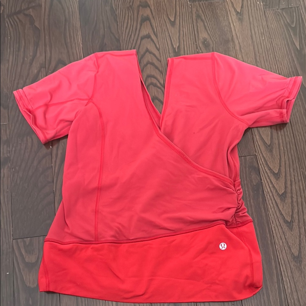 Red Short Sleeve lululemon top